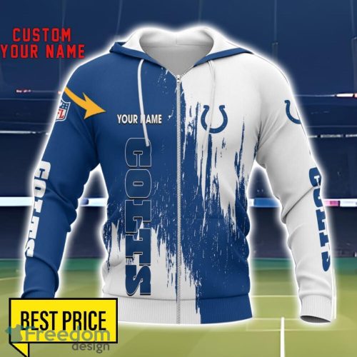 Indianapolis Colts 3D All Printed T-Shirt Sweathirt Hoodie Bomber Jacket Personalized Name For Fans Product Photo 2