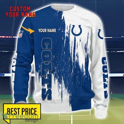 Indianapolis Colts 3D All Printed T-Shirt Sweathirt Hoodie Bomber Jacket Personalized Name For Fans Product Photo 3