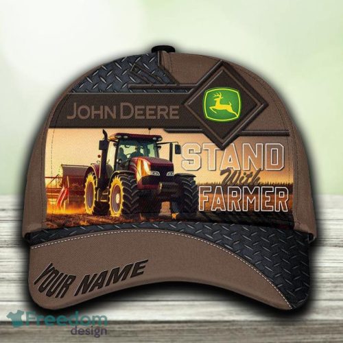 John Deere Custom Name 3D Hat Cap Brown All Over Print For Mens Gift Holifays - John Deere Custom Name 3D Hat Cap Brown All Over Print For Mens Gift Holifays