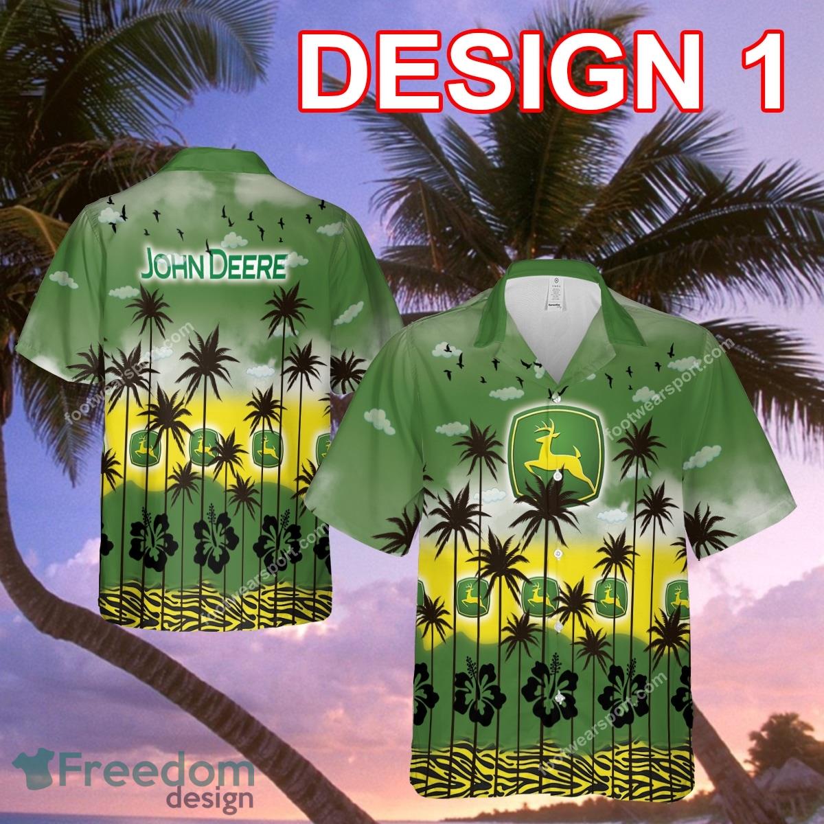 John Deere Tractor Luau New Beach Hawaiian Shirt Gift For Fans - John Deere Tractor Style 1 Hawaiian Shirt Tree Summer