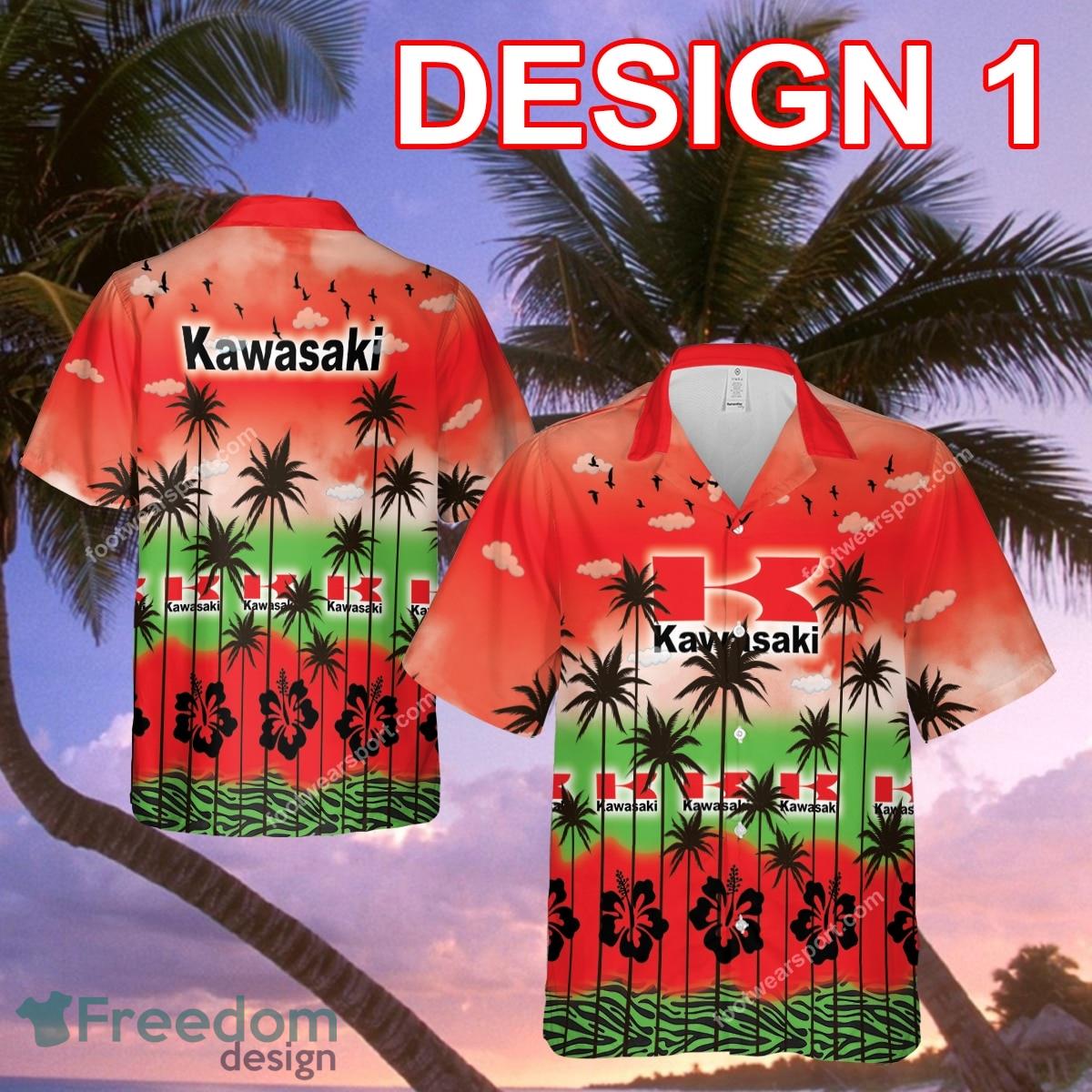 Kawasaki Motorcycle Resort Logo All Over Print Hawaiian Shirt For Men And Women - Kawasaki Motorcycle Style 1 Hawaiian Shirt Tree Summer