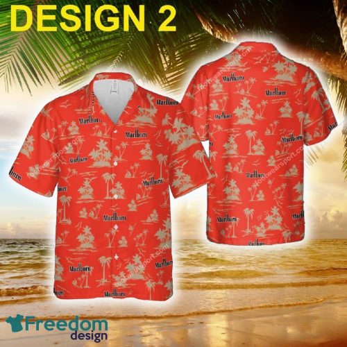 Marlboro Plus Size New Aloha Hawaiian Shirt Coconut Tree Pattern For Summer - Brand Style 2 Marlboro Hawaiian Shirt Coconut Tree Pattern