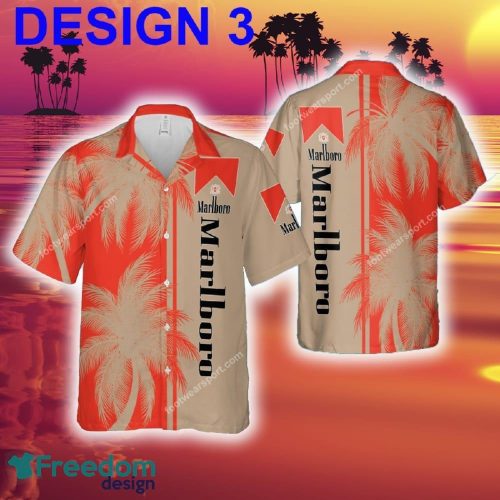 Marlboro Plus Size New Aloha Hawaiian Shirt Coconut Tree Pattern For Summer - Brand Style 3 Marlboro Hawaiian Shirt Coconut Tree Pattern