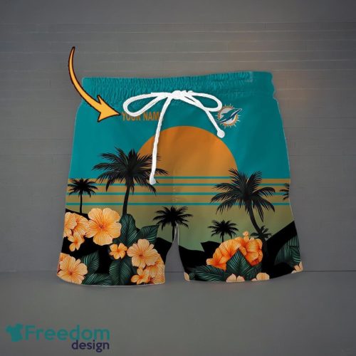 Miami Dolphins Hawaiian Shirt & Short Custom Name Aloha Beach For Fans Product Photo 2