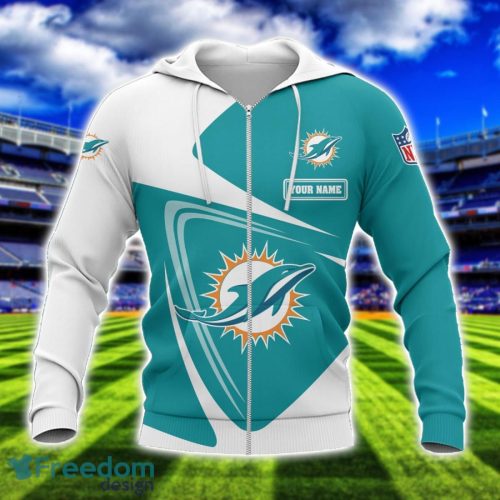 Miami Dolphins Team 3D T-Shirt Sweatshirt Hoodie Bomber Custom Name Sport Gift For Men And Women Product Photo 2