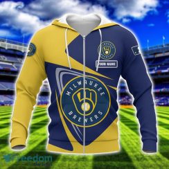 Milwaukee Brewers Team 3D T-Shirt Sweatshirt Hoodie Bomber Custom Name Sport Gift For Men And Women Product Photo 2