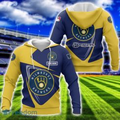 Milwaukee Brewers Team 3D T-Shirt Sweatshirt Hoodie Bomber Custom Name Sport Gift For Men And Women