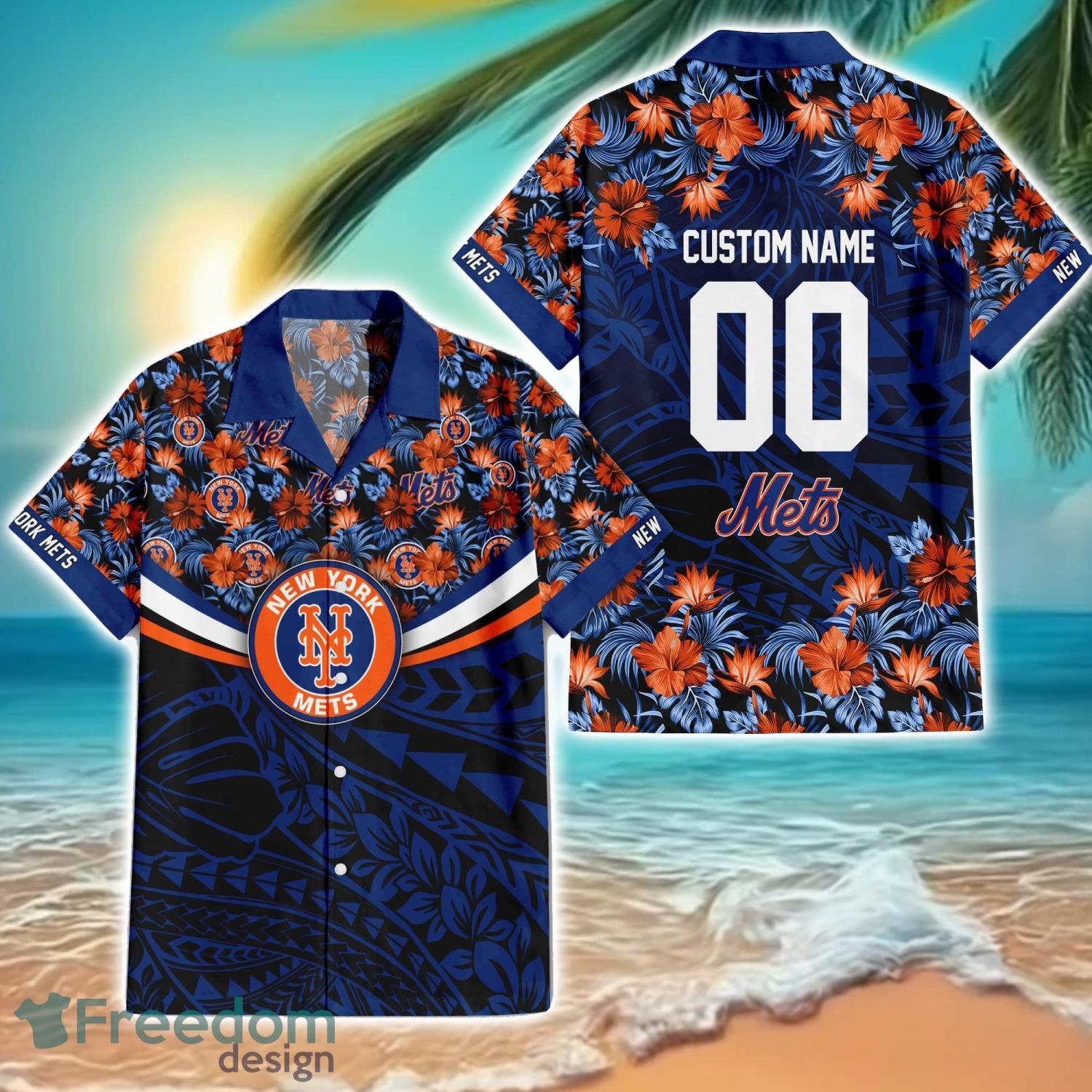 New York Mets MLB Hawaiian Shirt Aloha Beach Shirt Custom Name And Number For Team Product Photo 1