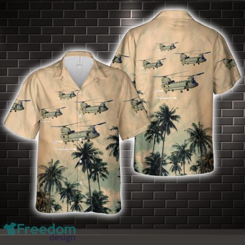 Royal Air Force Chinook CH47 helicopter, ZA718 Bravo November Hawaiian Shirt Beach Holiday Product Photo 1