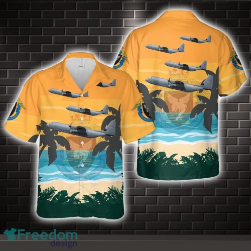 Royal Danish Air Force Eskadrille 721 Lockheed C-130J Super Hercules Hawaiian Shirt Beach Holiday Product Photo 1