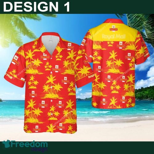 Royal Mail Beach Logo 3D Hawaiian Shirt Coconut Tree Pattern Men And Women Gift - Brand Style 1 Royal Mail Hawaiian Shirt Coconut Tree Pattern