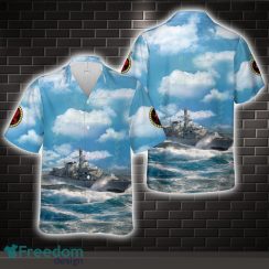 Royal Navy HMS Marlborough (F233) Type 23 frigate All Printed 3D Hawaiian Shirt For Men Women