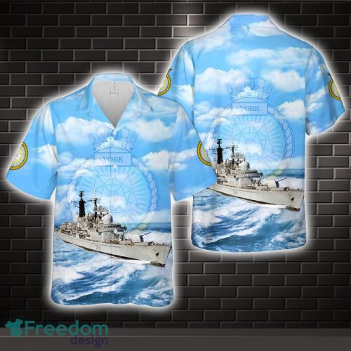 Royal Navy HMS York (D98) Type 42 destroyer All Printed 3D Hawaiian Shirt For Men Women Product Photo 1