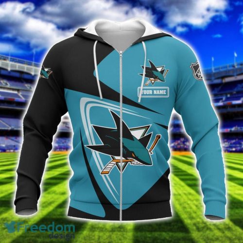 San Jose Sharks Team 3D T-Shirt Sweatshirt Hoodie Bomber Custom Name Sport Gift For Men And Women Product Photo 2