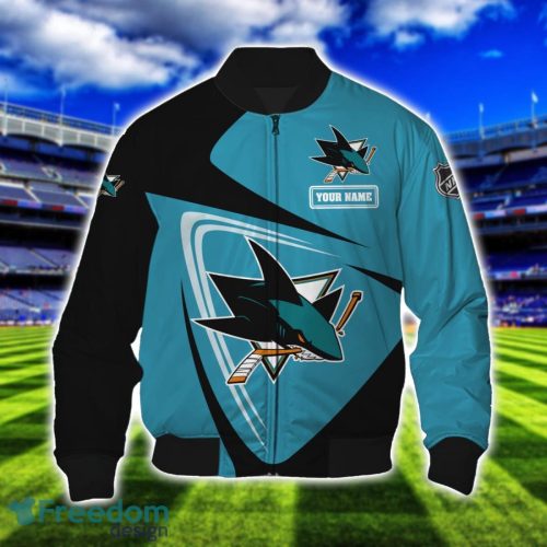 San Jose Sharks Team 3D T-Shirt Sweatshirt Hoodie Bomber Custom Name Sport Gift For Men And Women Product Photo 4