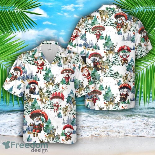 Santa Parachute Christmas Hawaiian Shirt Aloha Beach Shirt Product Photo 1