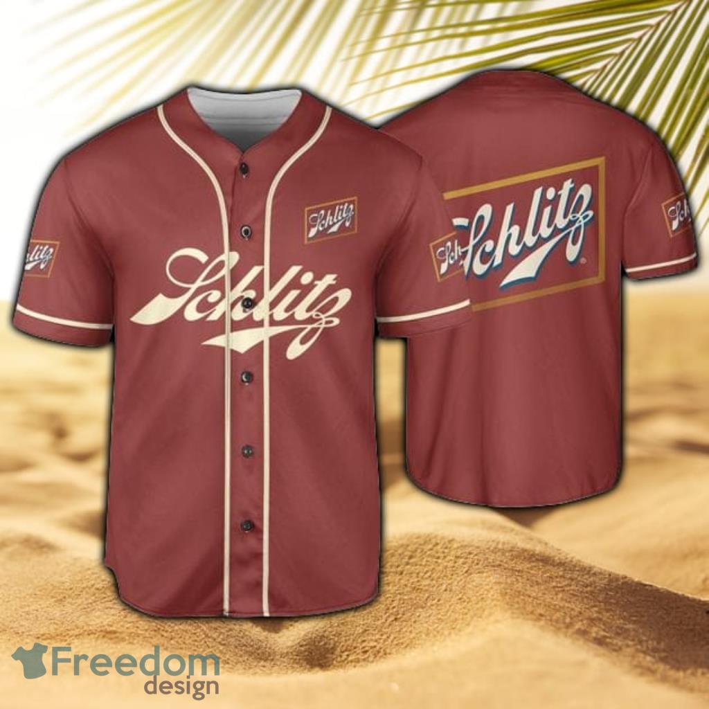 Schlitz Red Horizontal Text Baseball Jersey Shirt For Beer Lovers Product Photo 1