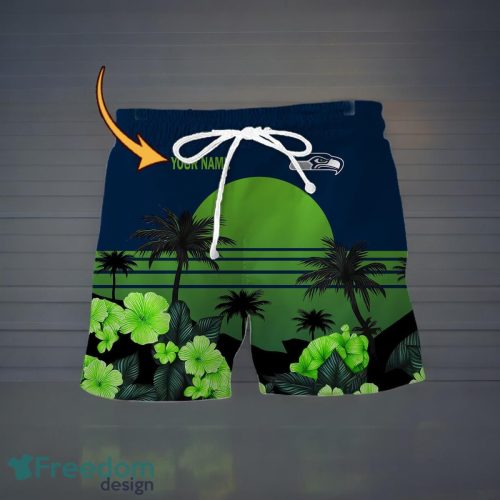 Seattle Seahawks Hawaiian Shirt & Short Custom Name Aloha Beach For Fans Product Photo 2