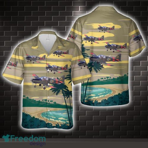 Swedish Air Force Sk61 Scottish Aviation Bulldog Hawaiian Shirt Beach Holiday Product Photo 1