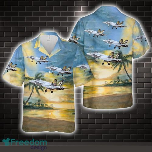 Swiss Air Force FA-18C Hornet J-5011 of Fliegerstaffel 11 Tigers All Printed 3D Hawaiian Shirt For Men Women Product Photo 1