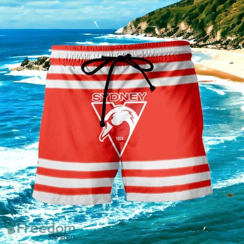 Sydney Swans AFL Sport Custom Name Beach Shorts For Men Women Product Photo 2