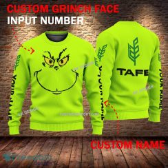 Tafe Tractor Grinch Face 3D Hoodie, Zip Hoodie Green AOP Custom Number And Name - Tafe Tractor Grinch Face 3D Sweater
