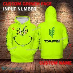 Tafe Tractor Grinch Face 3D Hoodie, Zip Hoodie Green AOP Custom Number And Name Tafe Tractor Grinch Face 3D Hoodie, Zip Hoodie Green AOP Custom Number And Name