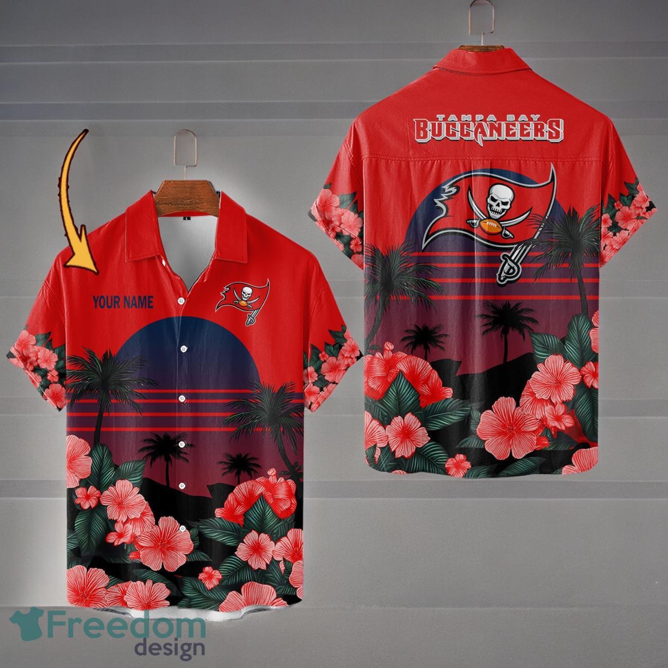 Tampa Bay Buccaneers Hawaiian Shirt & Short Custom Name Aloha Beach For Fans Product Photo 1