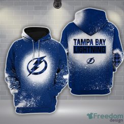 Tampa Bay Lightning Plaid Bleached 3D Hoodie All Over Printed For Men And Women