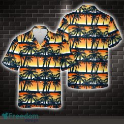 Tropical Palms Trees At Sunset In A Seamless Pattern Hawaiian Shirt Hoilday Gift