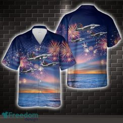 US Navy EA-18G Of VAQ-132 Scorpions, 4th Of July Hawaiian Shirt US Navy Aloha Shirt