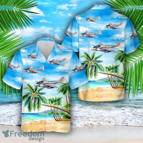 US Navy Grumman KA-6D Intruder (BuNo 149484) from Attack Squadron 34 (VA-34) Blue Blasters Hawaiian Shirt Hoilday Summer Shirt Hawaiian ShirtHawaiian Shirt Product Photo 1