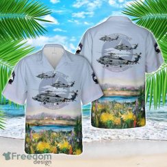 US Navy Helicopter Maritime Strike Squadron 75 (HELMARSTRIKERON 75) HSM-75 Wolfpack MH-60R Seahawk Hawaiian Shirt US Navy Aloha Shirt