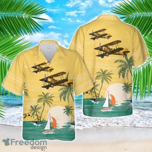 US Navy Naval Aircraft Factory N3N-3 Yellow Peril Hawaiian Shirt Summer Beach Shirt Product Photo 1