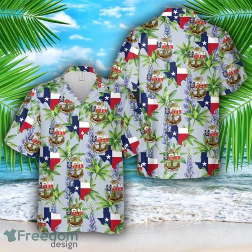 US NAVY Senior Chief Texas style anchor Hawaiian Shirt US Navy Aloha Shirt Product Photo 1