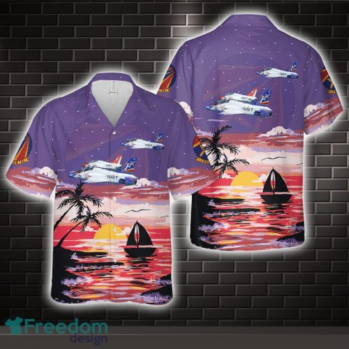 US Navy Training Squadron EIGHT SIX (VT-86) Sabrehawks T-45C Goshawk Hawaiian Shirt US Navy Aloha Shirt Product Photo 1