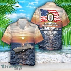 US Navy USS Omaha (LCS-12) Independence-class littoral combat ship Hawaiian Shirt US Navy Aloha Shirt