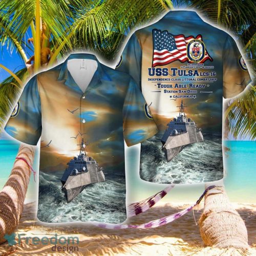 US Navy USS Tulsa (LCS-16) Independence-class littoral combat ship Hawaiian Shirt Hoilday Summer Shirt Hawaiian ShirtHawaiian Shirt Product Photo 1