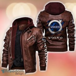Volvo 2D Leather Jacket Black Brown Corlor Printing Gift For Men Product Photo 2