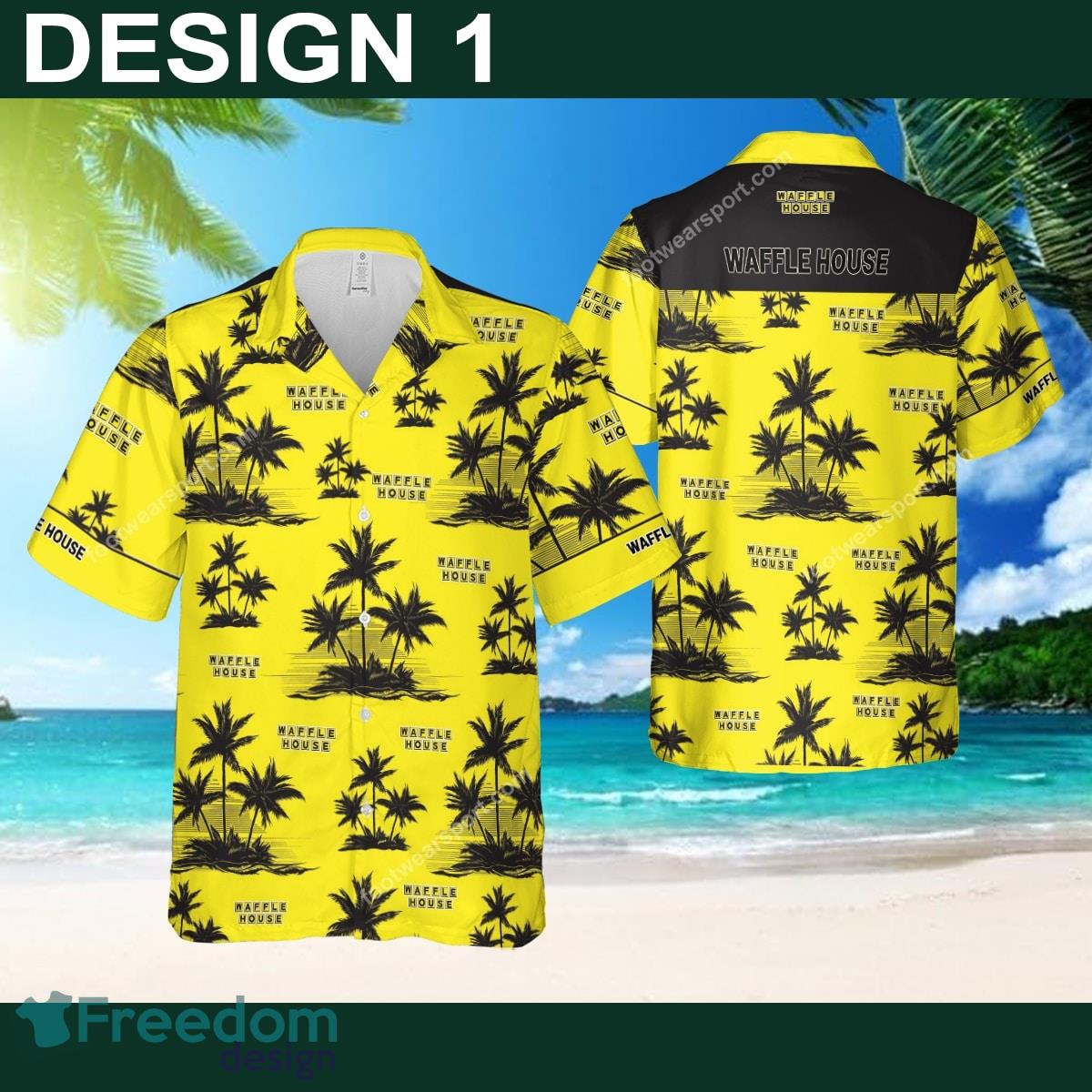 Waffle House Collar New Aloha Hawaiian Shirt Coconut Tree Pattern Men And Women Gift - Brand Style 1 Waffle House Hawaiian Shirt Coconut Tree Pattern