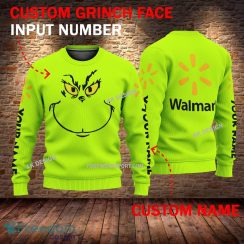 WALMART Grinch Face 3D Hoodie, Sweater Green Brand Full Print Custom Number And Name - Brand WALMART Grinch Face 3D Sweater