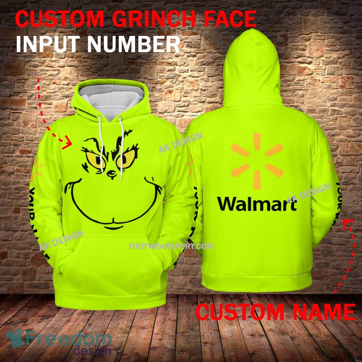 WALMART Grinch Face 3D Hoodie, Sweater Green Brand Full Print Custom Number And Name image WALMART Grinch Face 3D Hoodie, Sweater Green Brand Full Print Custom Number And Name - Brand WALMART Grinch Face 3D Hoodie