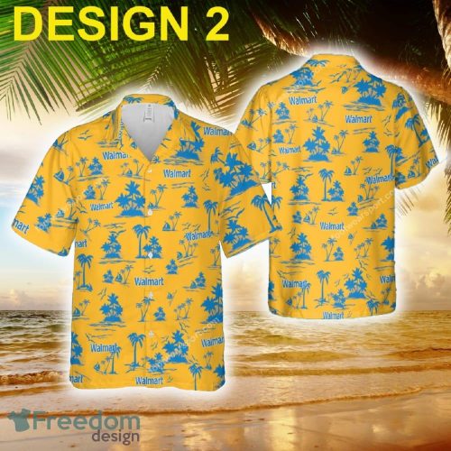 WALMART Plus Size Logo Beach Hawaiian Shirt Coconut Tree Pattern For Summer - Brand Style 2 WALMART Hawaiian Shirt Coconut Tree Pattern