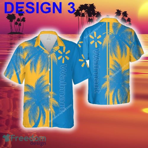 WALMART Plus Size Logo Beach Hawaiian Shirt Coconut Tree Pattern For Summer - Brand Style 3 WALMART Hawaiian Shirt Coconut Tree Pattern