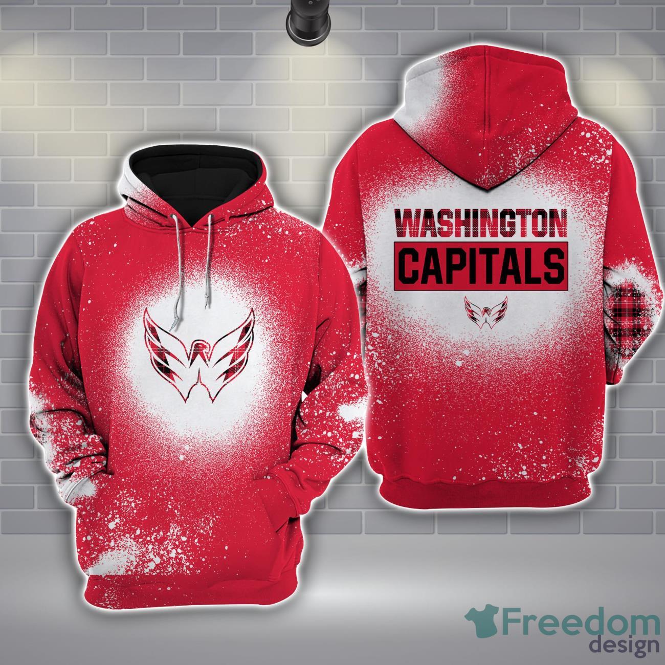 Washington Capitals Plaid Bleached 3D Hoodie All Over Printed For Men And Women image Washington Capitals Plaid Bleached 3D Hoodie All Over Printed For Men And Women Product Photo 1