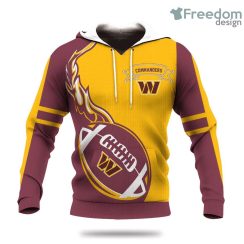 Washington Commanders Flame Ball NFL Hoodie 3D All Over Print Keep Warm For Men And Women