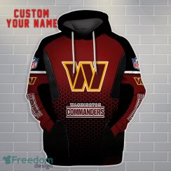 Washington Commanders Personalized Name And Number 3D Hoodie Unisex image Washington Commanders Personalized Name And Number 3D Hoodie Unisex Product Photo 3