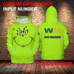 Waste Management Grinch Face 3D Hoodie, Sweater Green Brand Full Print Custom Number And Name Waste Management Grinch Face 3D Hoodie, Sweater Green Brand Full Print Custom Number And Name