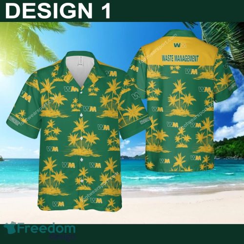 Waste Management Unisex Hawaiian Shirt Coconut Tree Pattern Gift For Fans - Brand Style 1 Waste Management Hawaiian Shirt Coconut Tree Pattern