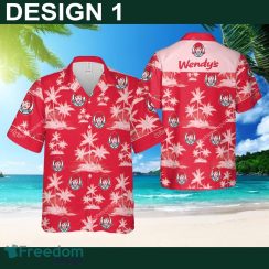 WENDY'S Retro Aloha Hawaiian Shirt Coconut Tree Pattern For Summer - Brand Style 1 WENDY'S Hawaiian Shirt Coconut Tree Pattern